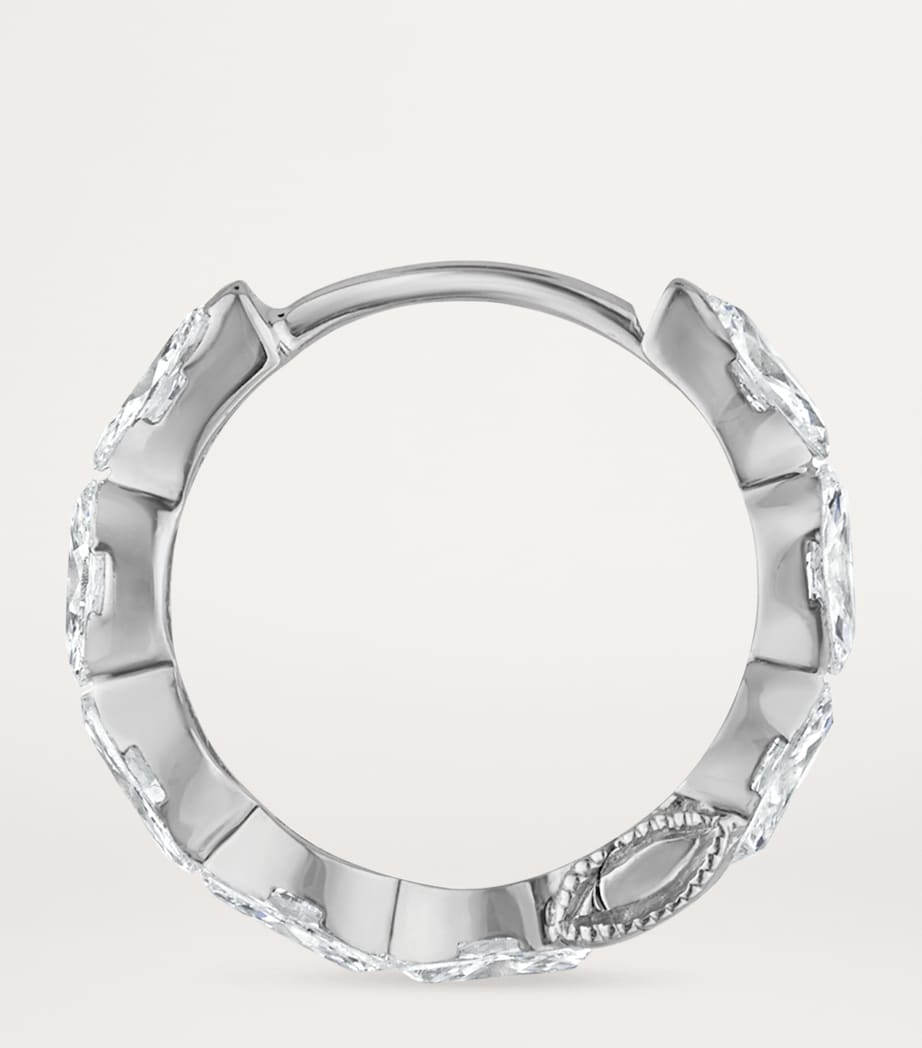 Maria Tash Gold Invisible Set Diamond Marquise Eternity Hoop Earring (9.5mm)