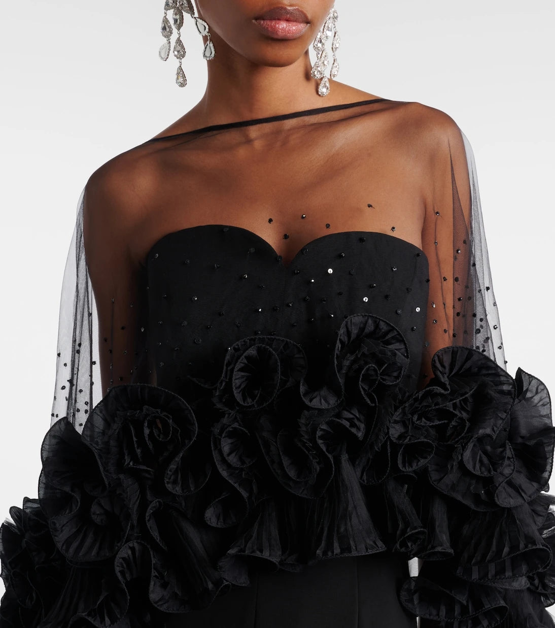 Jenny Packham - Ruffled caped gown