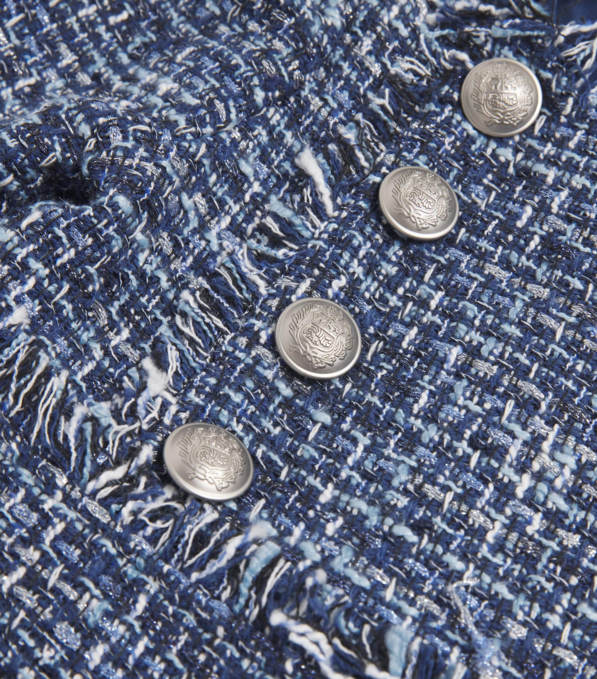 Bardot Navy Bouclé Pleated Elle Dress (14 Years)