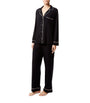 Black Gisele Long Piped Pyjama Set