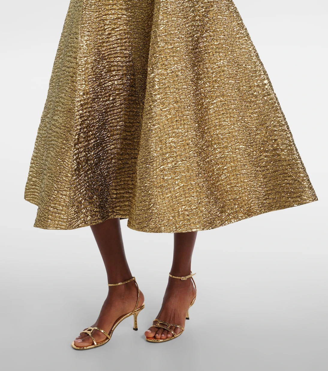 Emilia Wickstead - Mara metallic-effect seersucker midi dress