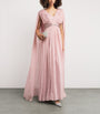 Gaurav Gupta Pink Silk Chiffon Cape Roz Gown