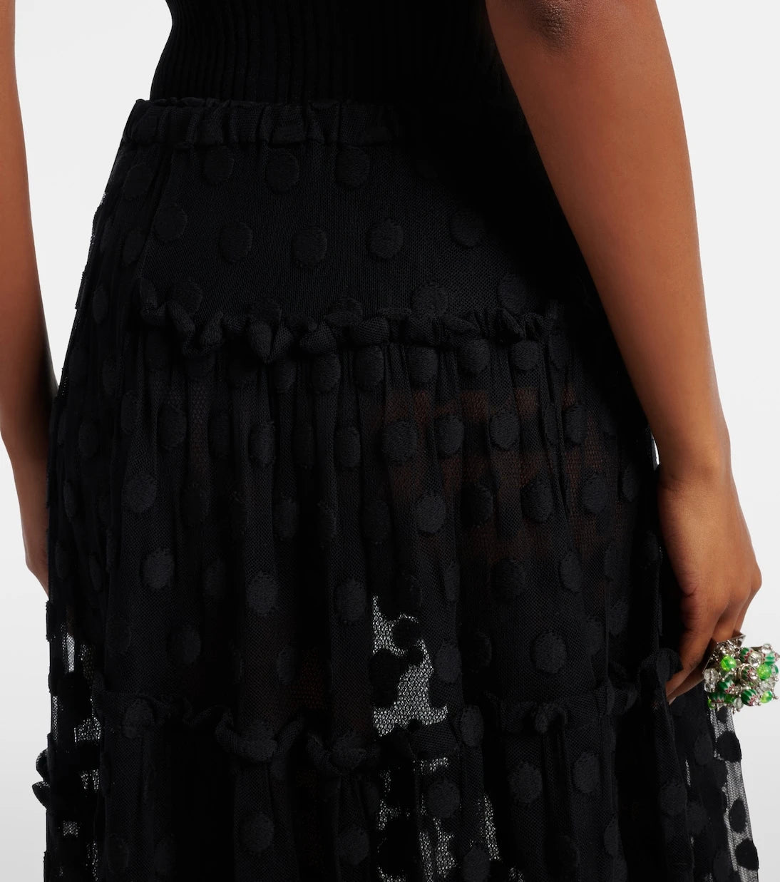 Dries Van Noten - Polka-dot asymmetric cotton-blend maxi skirt