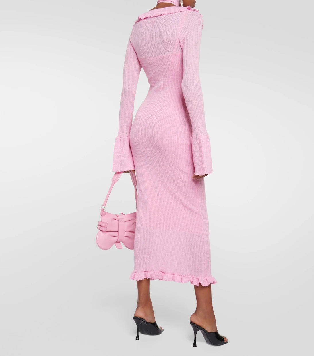 Blumarine - Ruffled wool midi dress