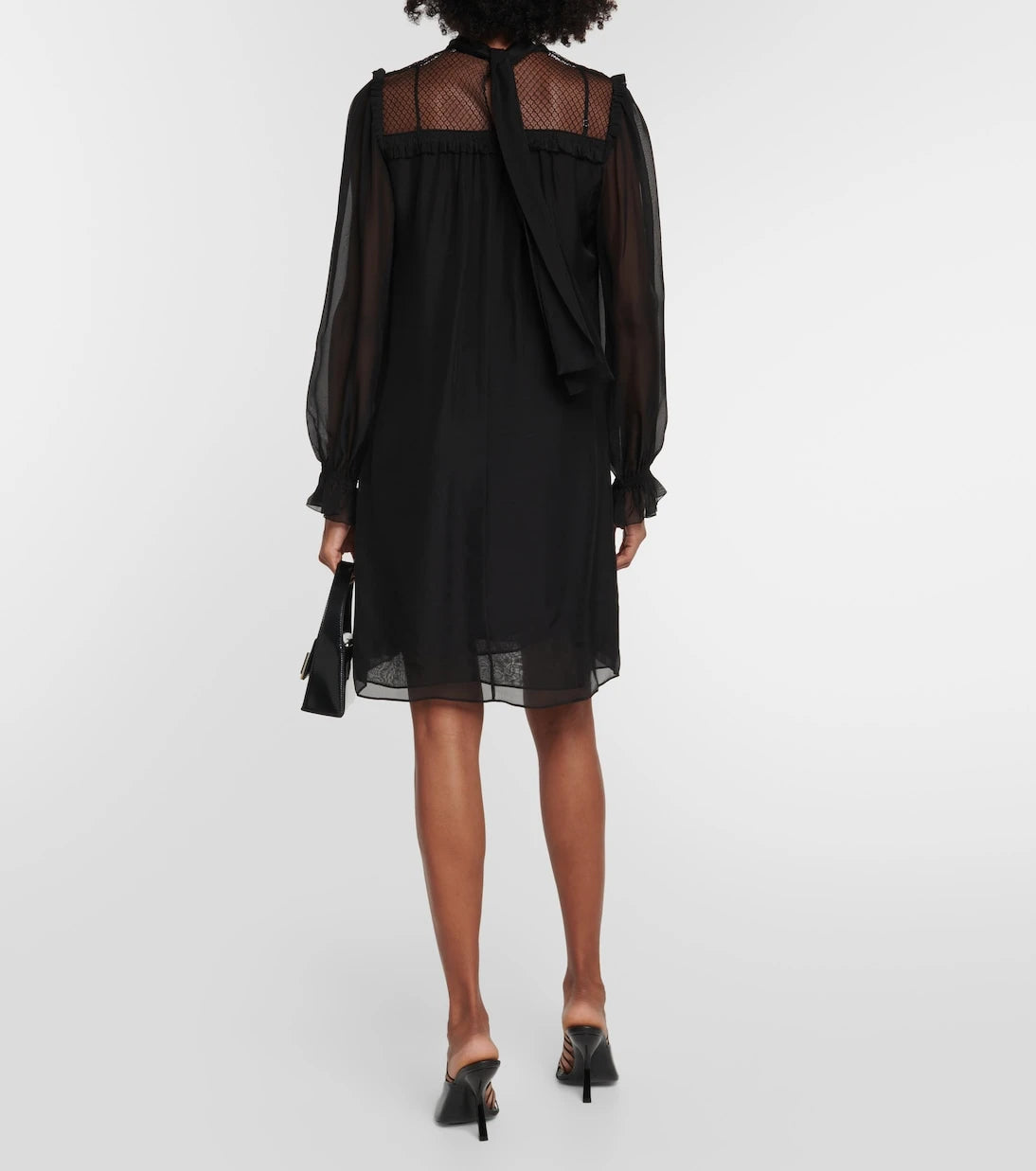 Dorothee Schumacher - Lace-trimmed ruffled silk minidress