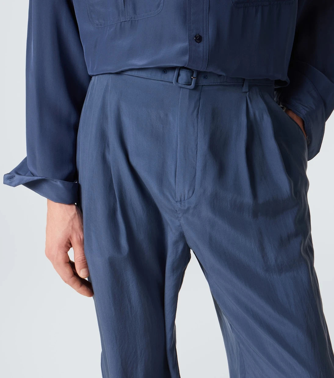 Saint Laurent - Silk habotai tapered pants