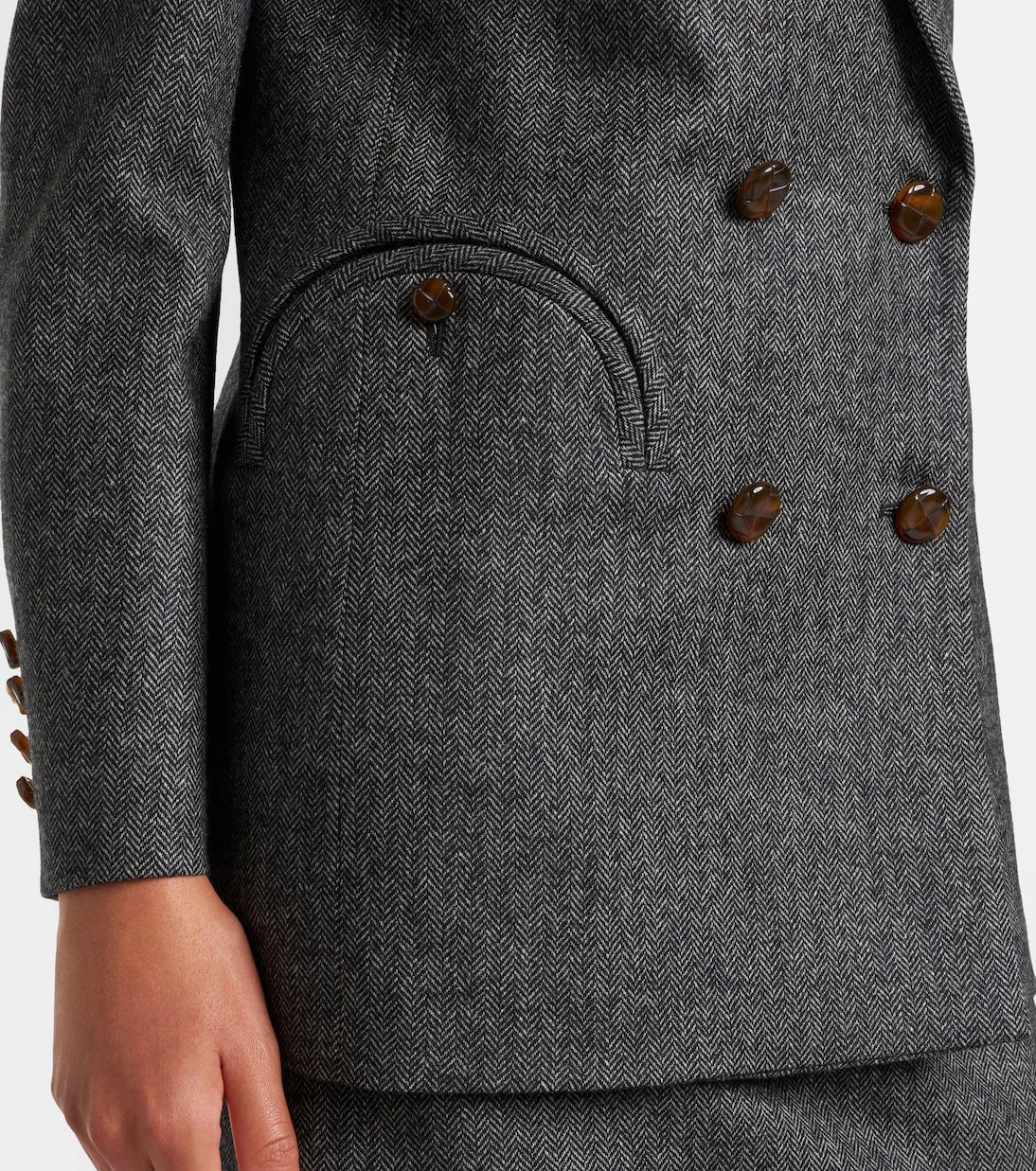 Blazé Milano - Everyday herringbone wool-blend blazer