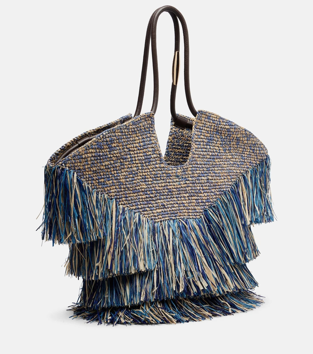 Zimmermann - Goldentime Medium fringed raffia tote bag