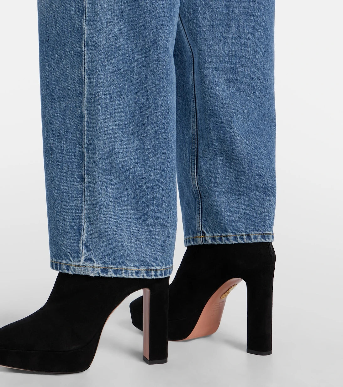Aquazzura - Martine 110 suede platform ankle boots