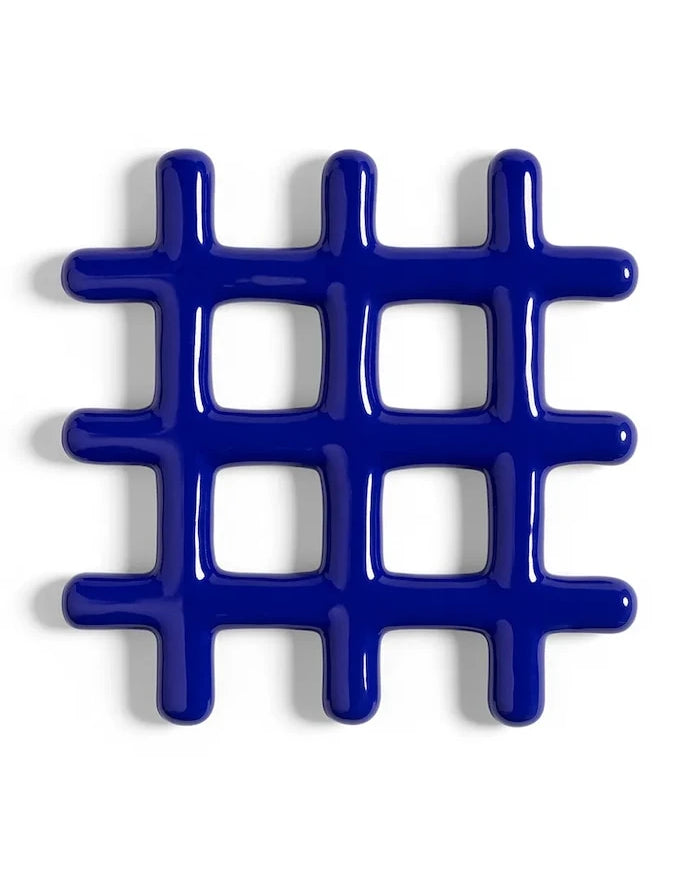 &k amsterdam grid blue sıcak tencere altlığı