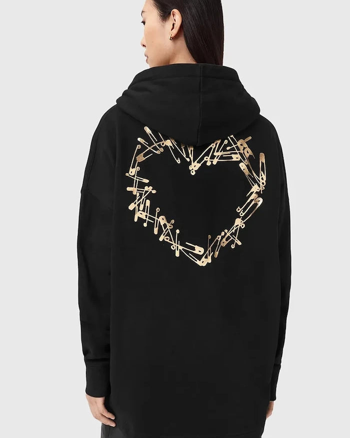 AllSaints kadın pamuklu kapüşonlu CORA sweatshirt