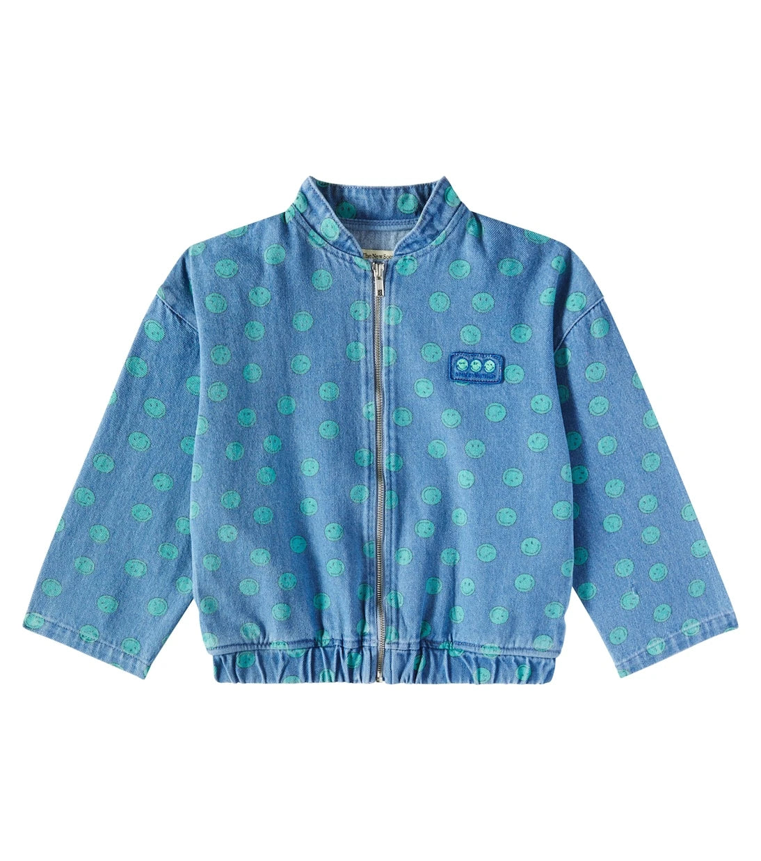 The New Society - Smiley printed denim bomber jacket