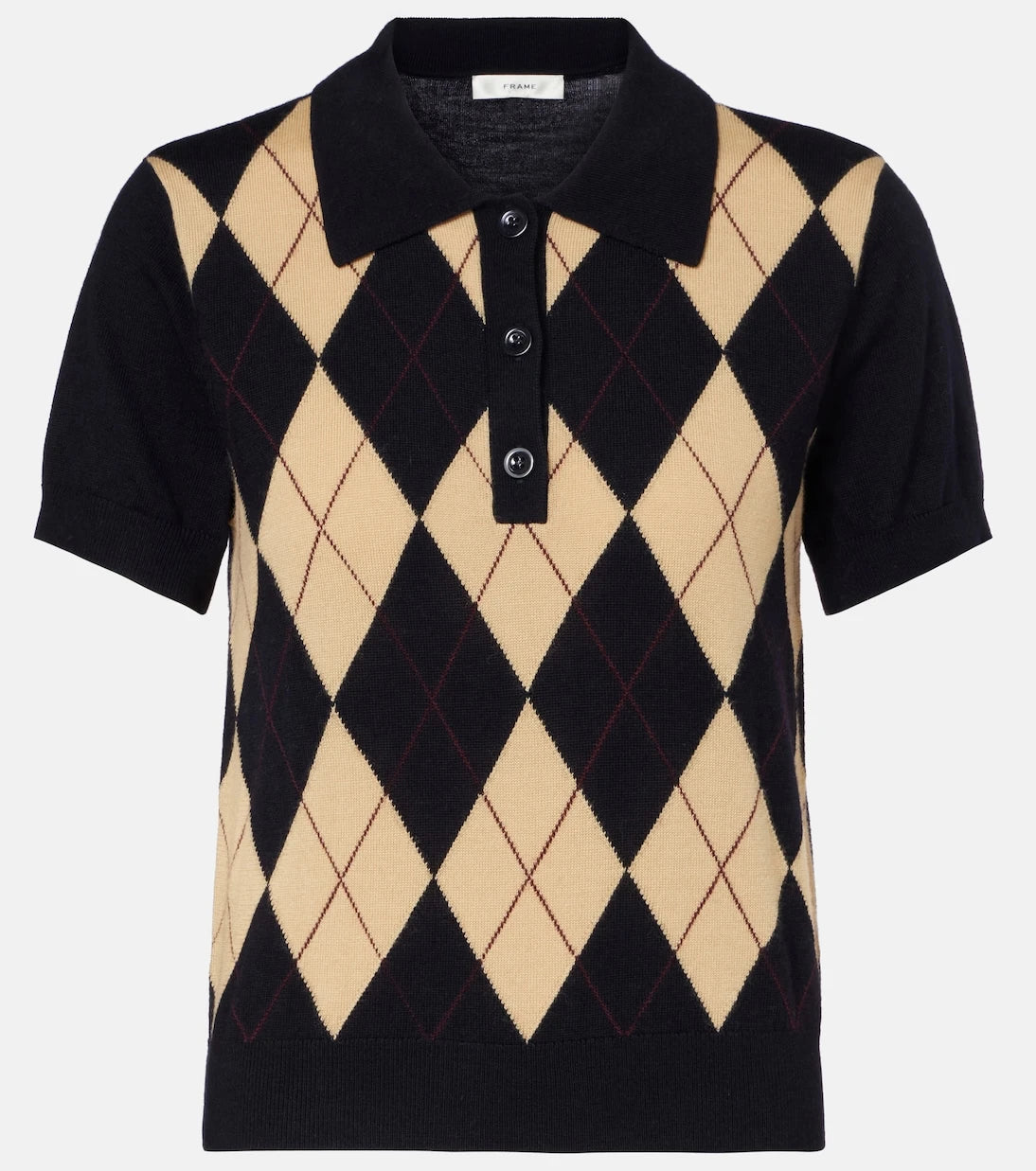 Frame - Argyle wool polo shirt