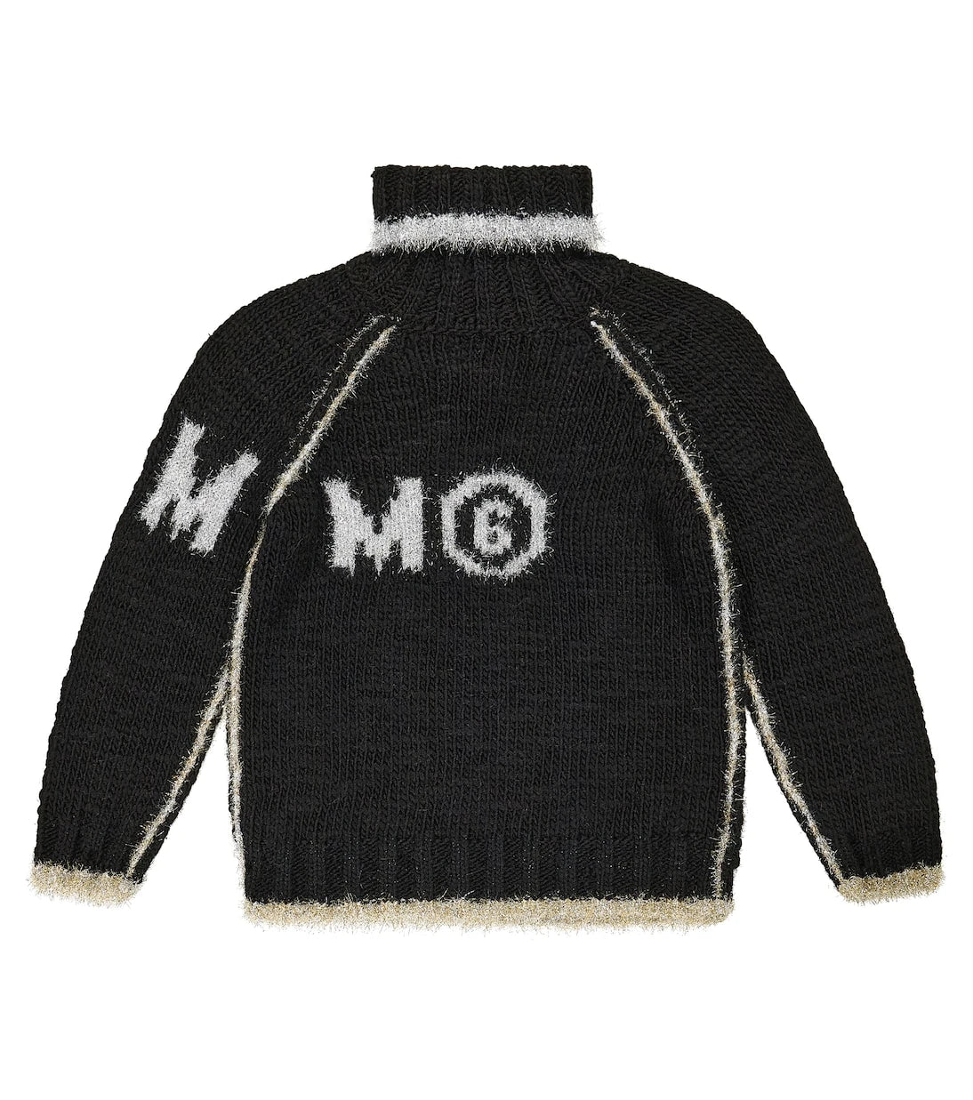 MM6 Maison Margiela Kids - كنزة صوف برقبة عالية عليها شعار