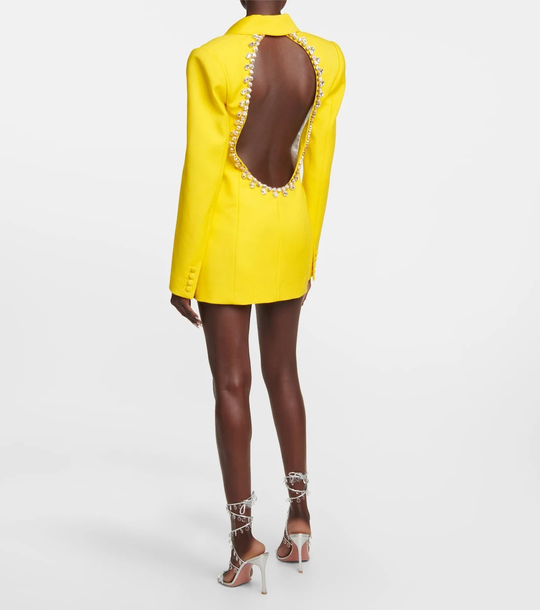 Area - Embellished wool blazer minidress