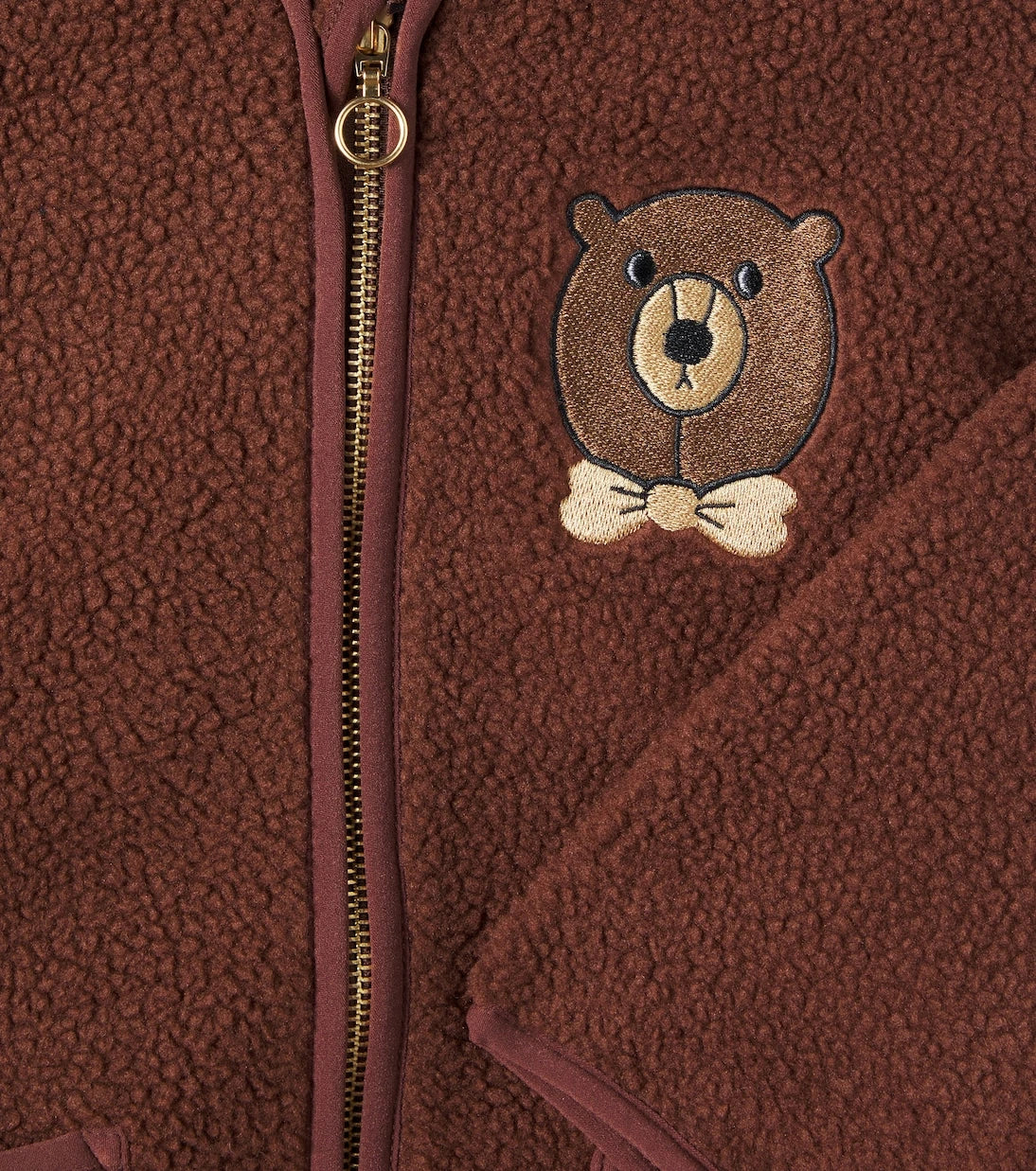 Mini Rodini - Bear embroidered fleece hoodie