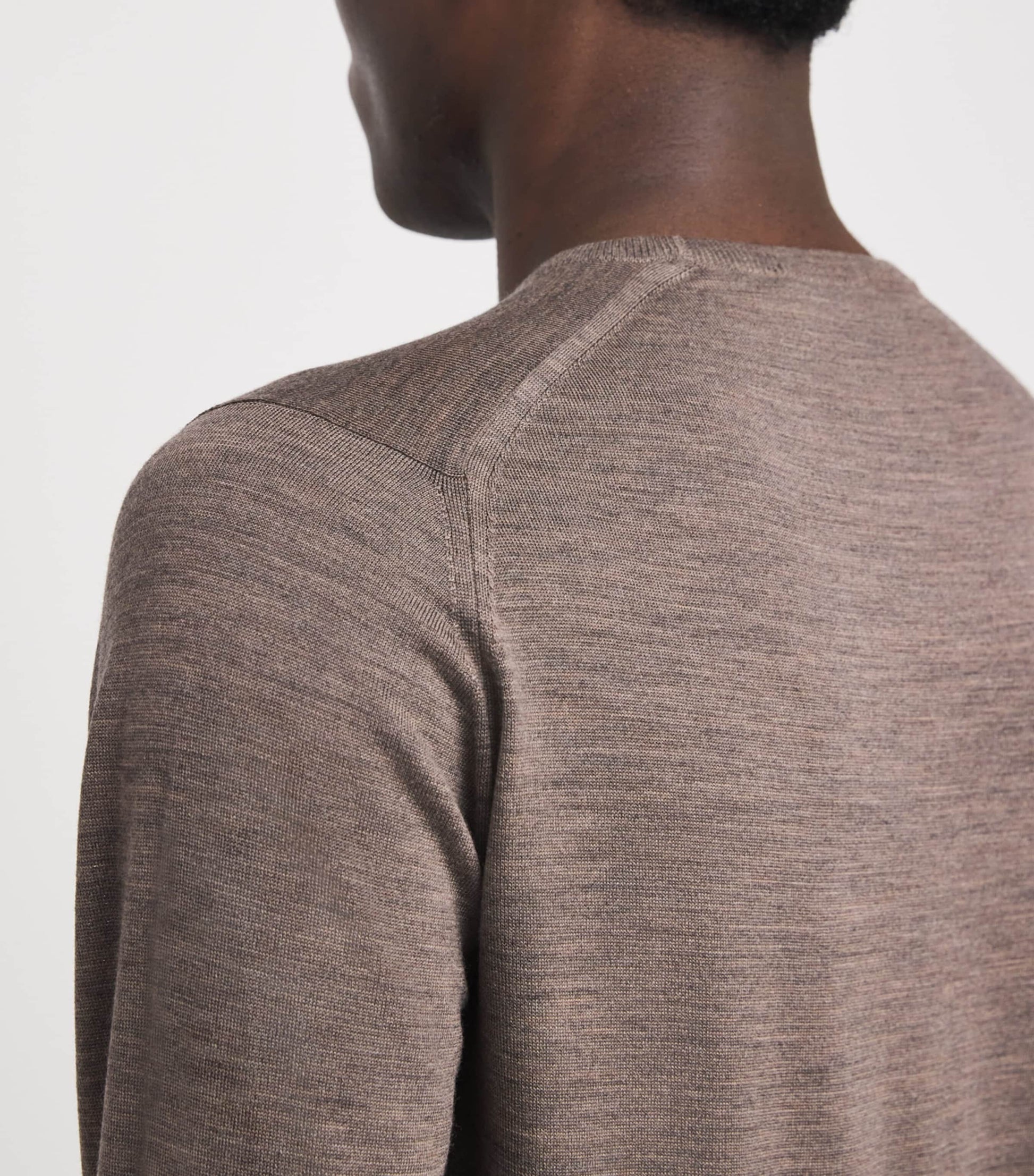John Smedley Brown Merino Wool Sweater