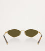 Gold Metal Oval Sunglasses