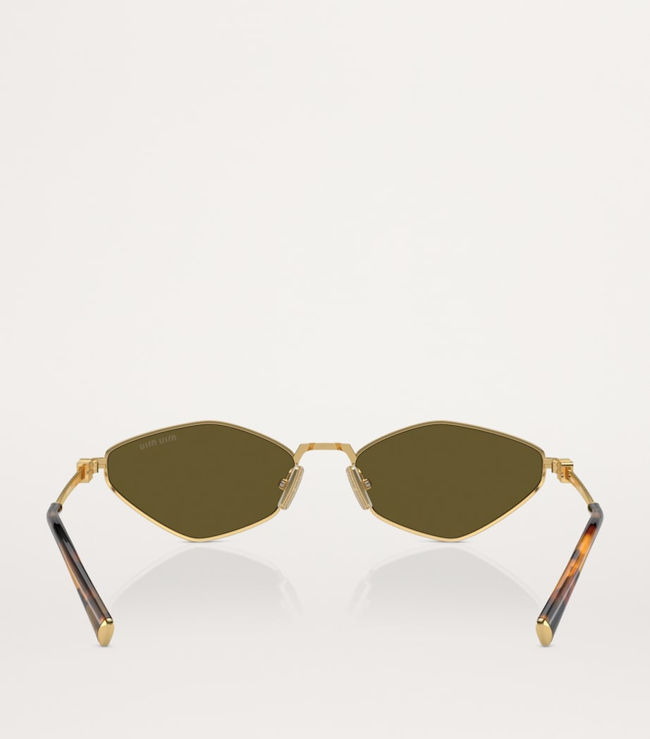 Gold Metal Oval Sunglasses