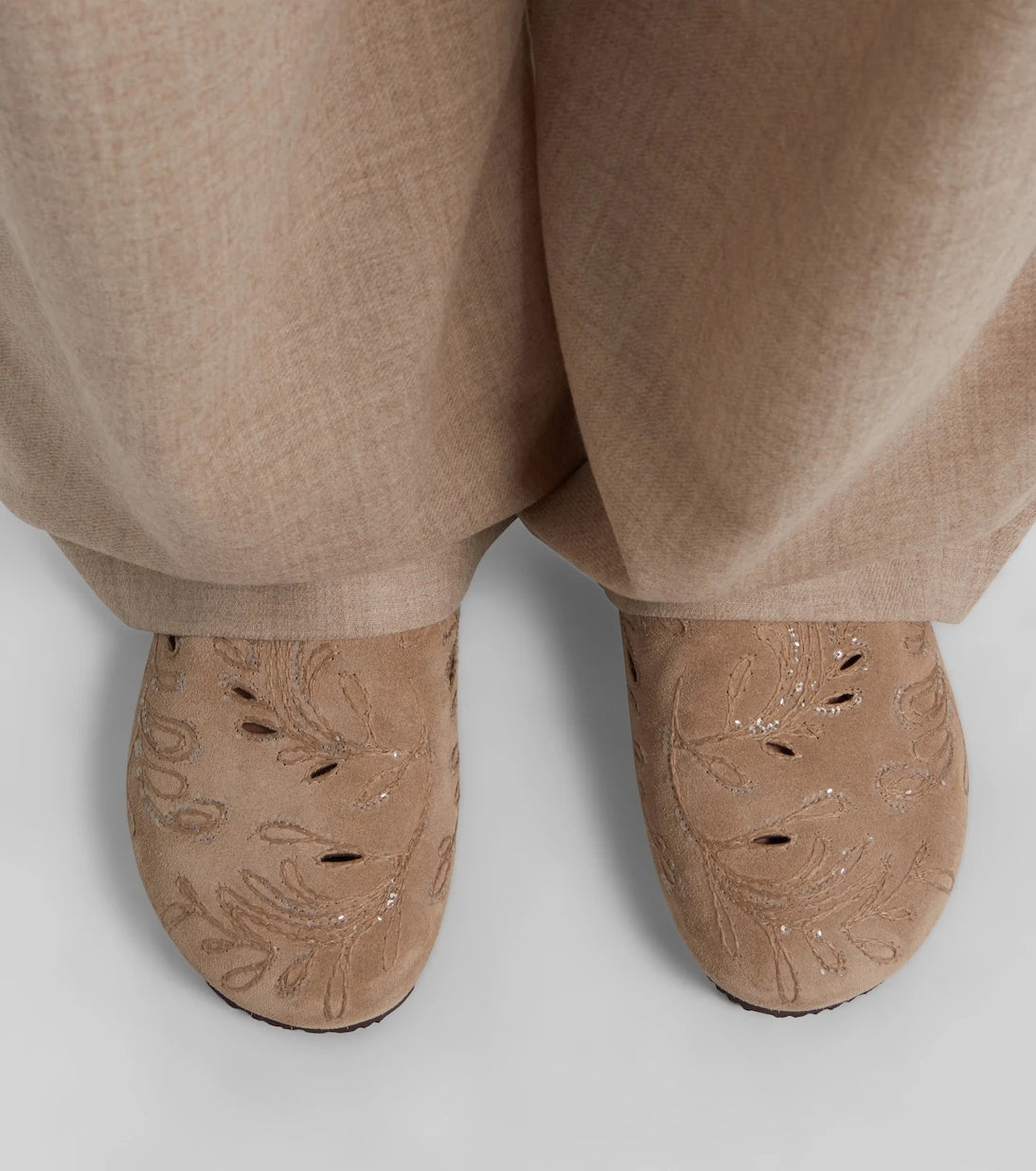 Brunello Cucinelli - Sequined suede slides