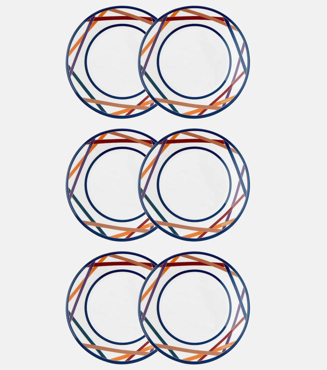 Missoni - Nastri set of 6 ceramic soup plates