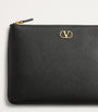 Valentino Garavani Black Medium Leather VLogo Signature Pouch