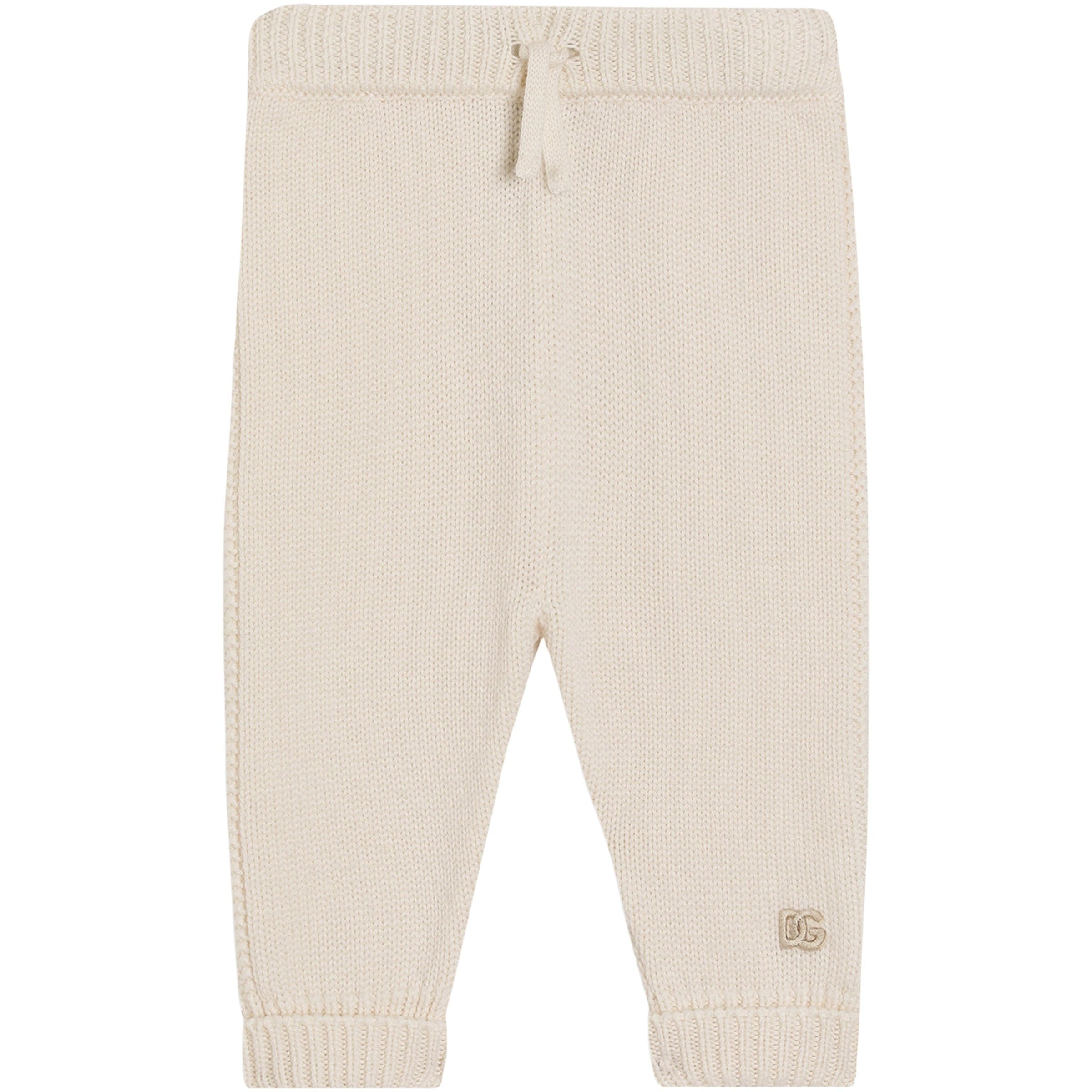Dolce & Gabbana Kids Virgin Wool Embroidered Logo Leggings (3-36 Months)