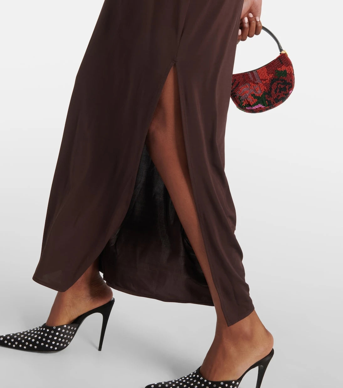 Magda Butrym - Floral-appliqué draped midi dress