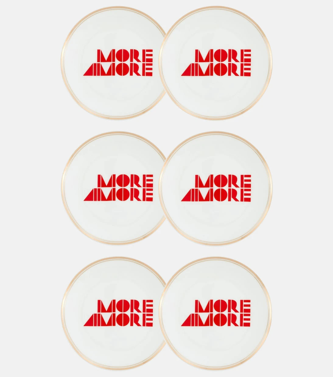 Bitossi - More Amore set of 6 porcelain dessert plates