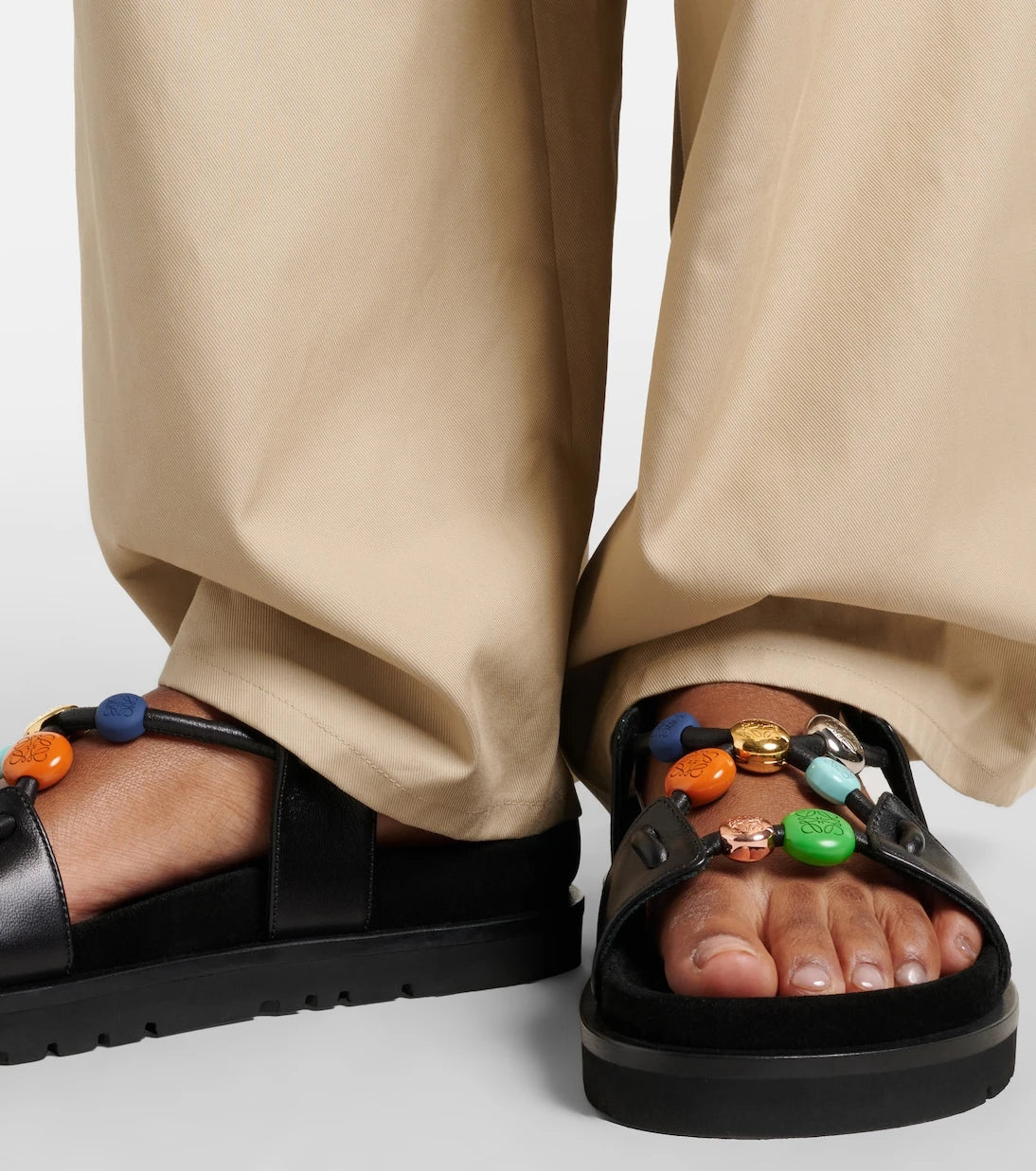 Loewe - Paula's Ibiza Pebble Beads leather sandals