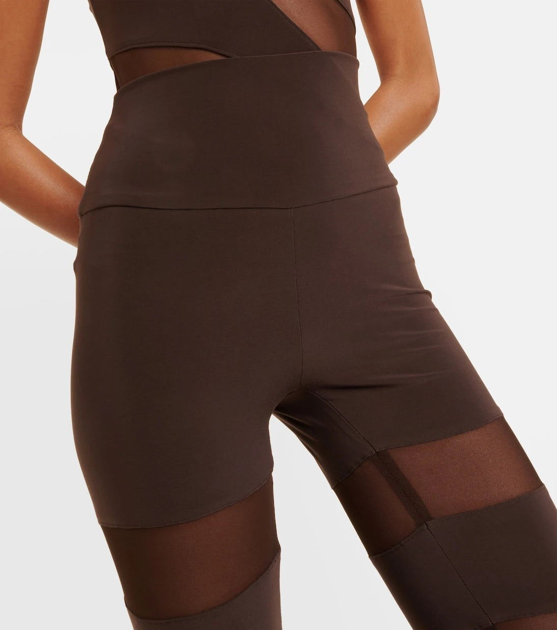 Norma Kamali - Paneled high-rise jersey leggings