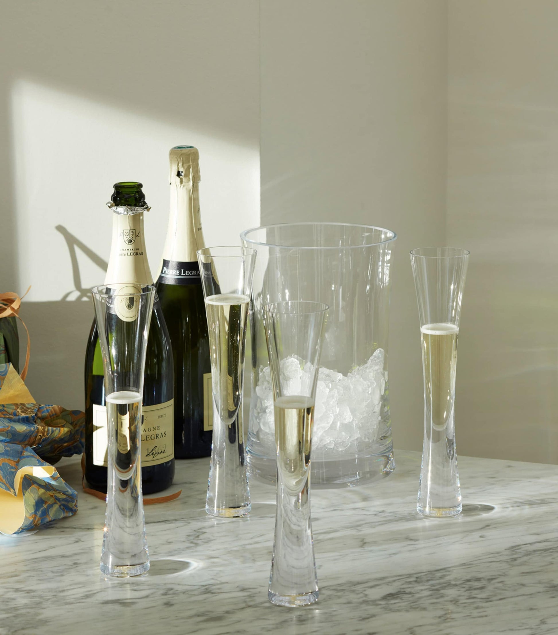 Moya Champagne Flutes and Ice Bucket Serving Set