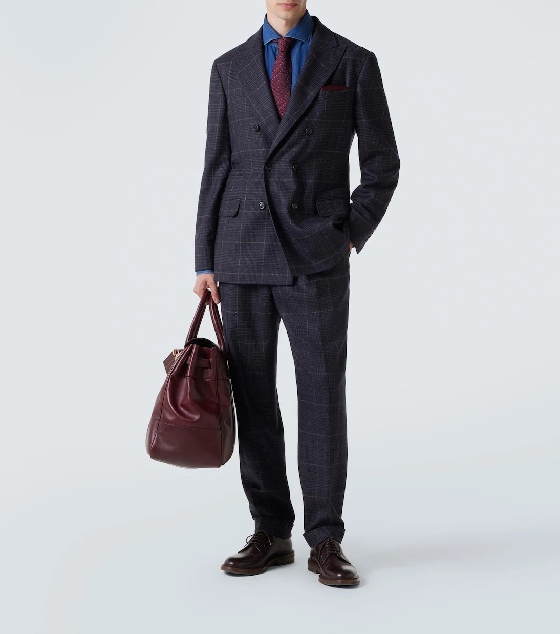 Brunello Cucinelli - Checked cashmere and wool suit