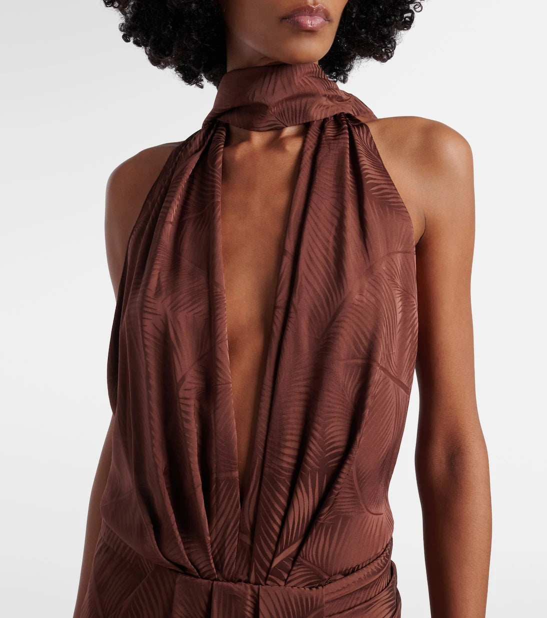 Johanna Ortiz - Halterneck jacquard maxi dress
