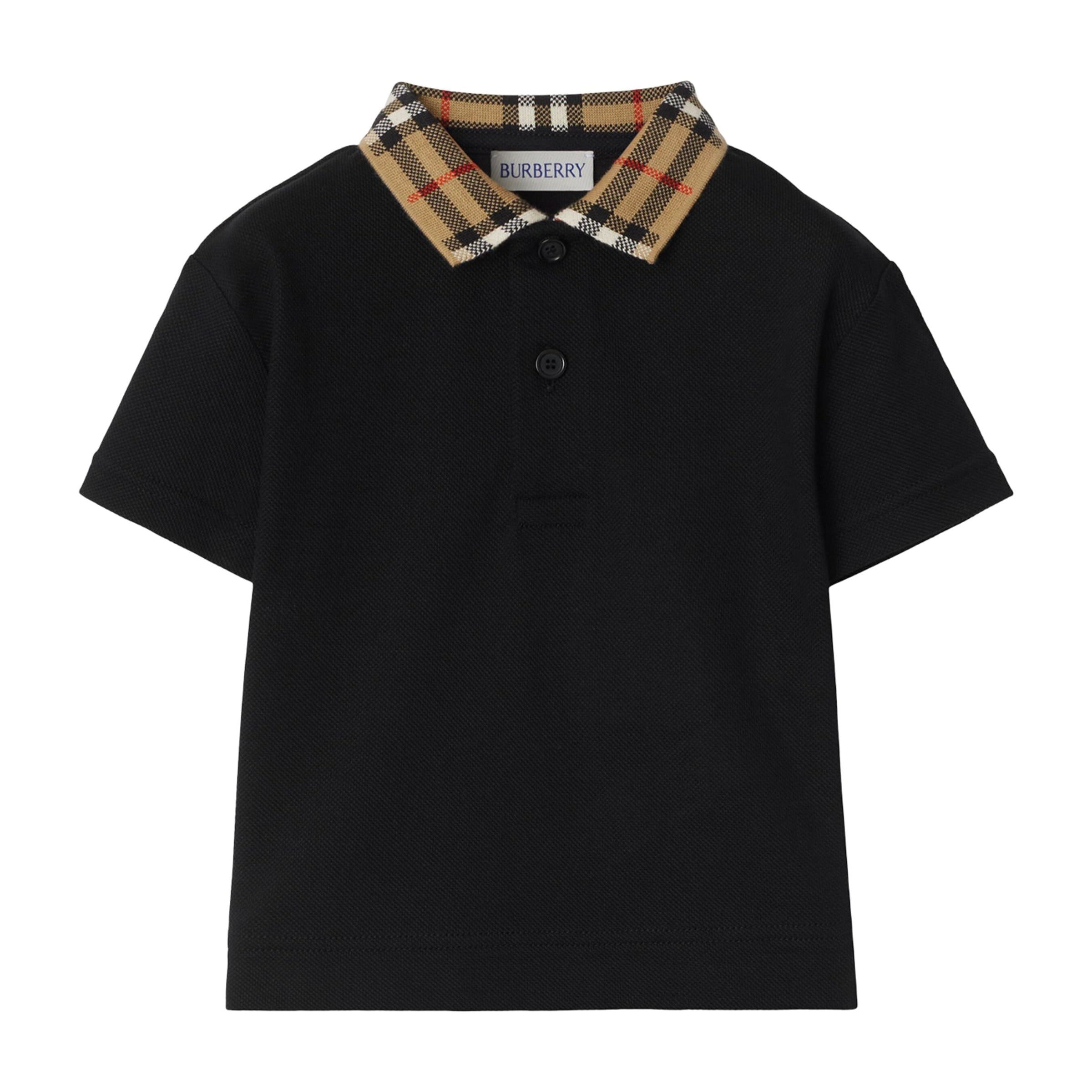 Burberry Kids Cotton Check-Collar Polo Shirt (6-24 Months)