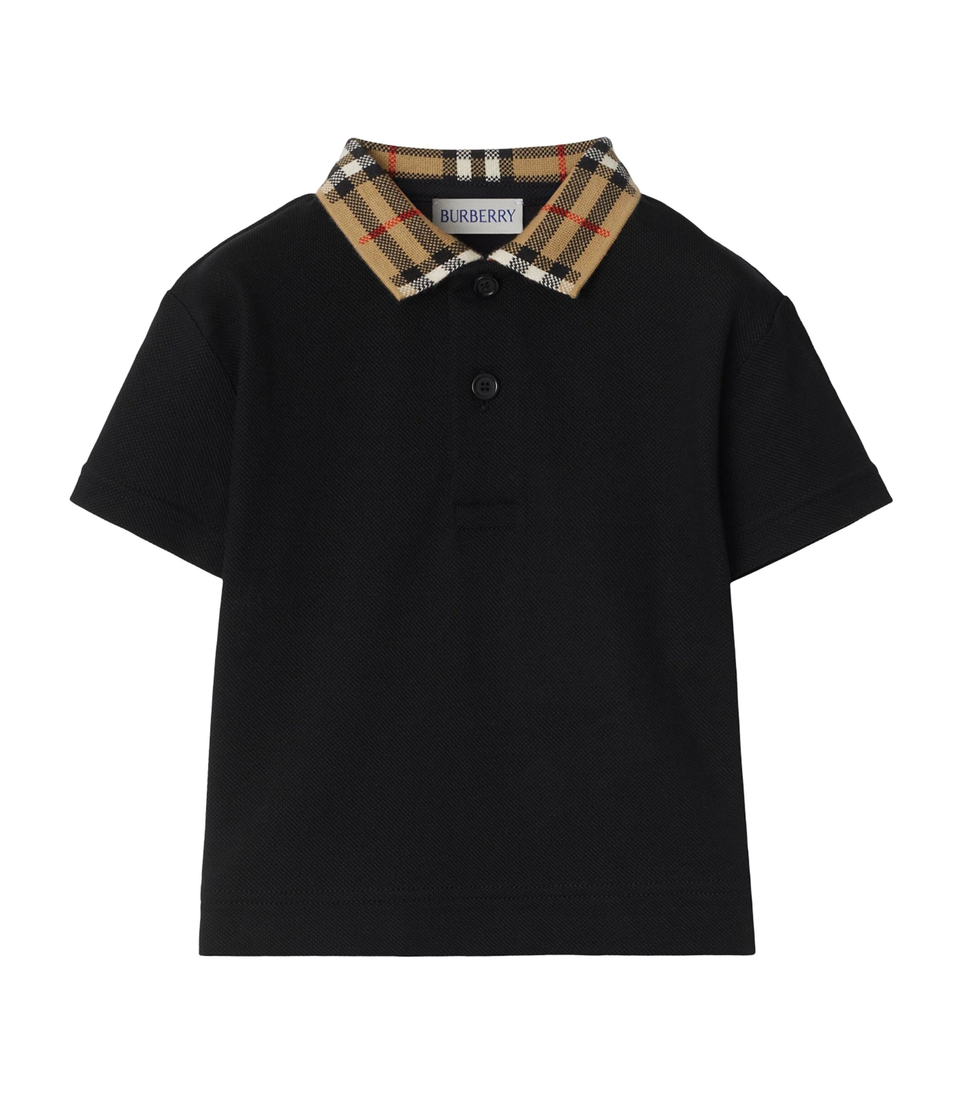Burberry Kids Cotton Check-Collar Polo Shirt (6-24 Months)