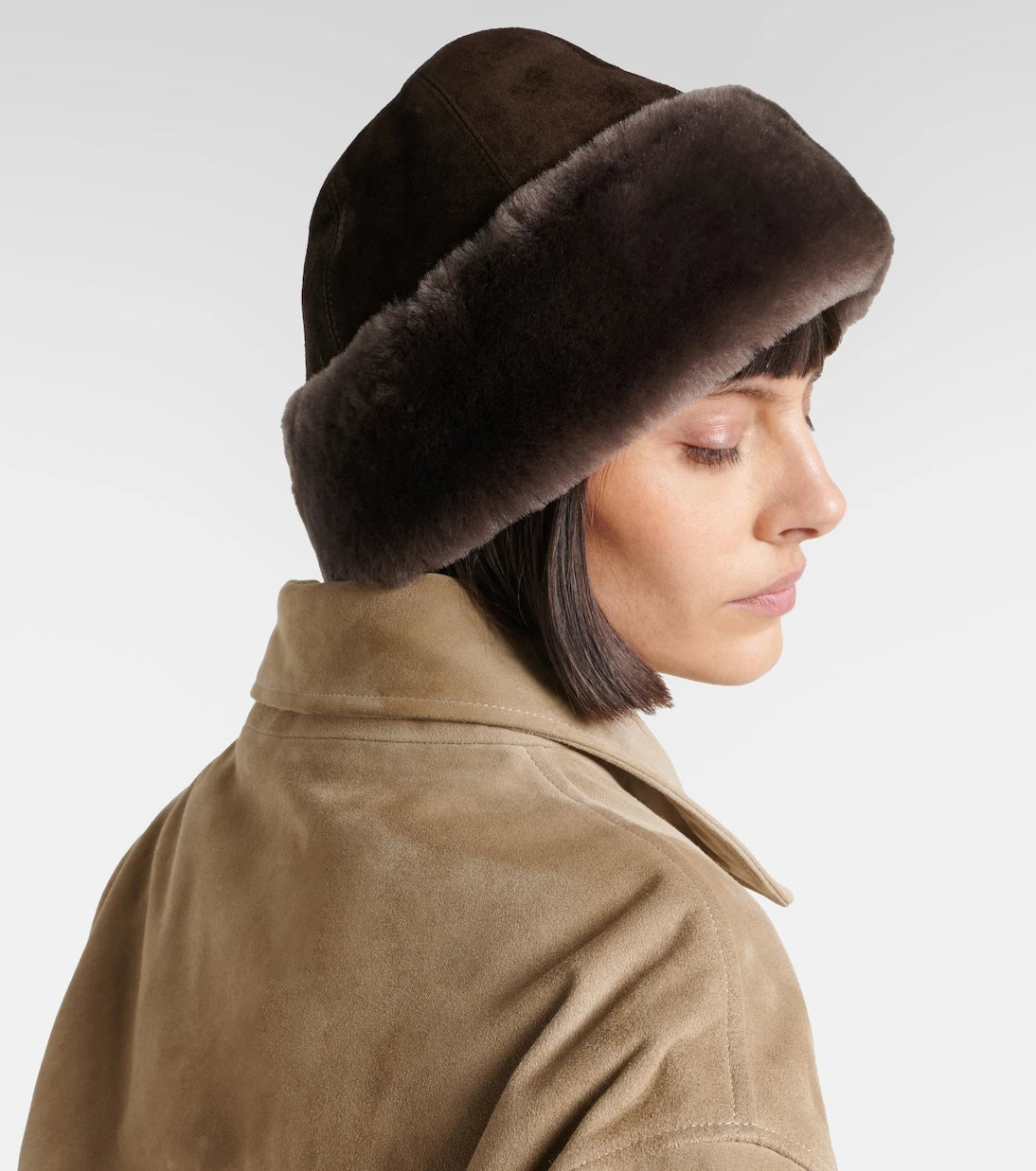 Nour Hammour - Toki suede and shearling hat