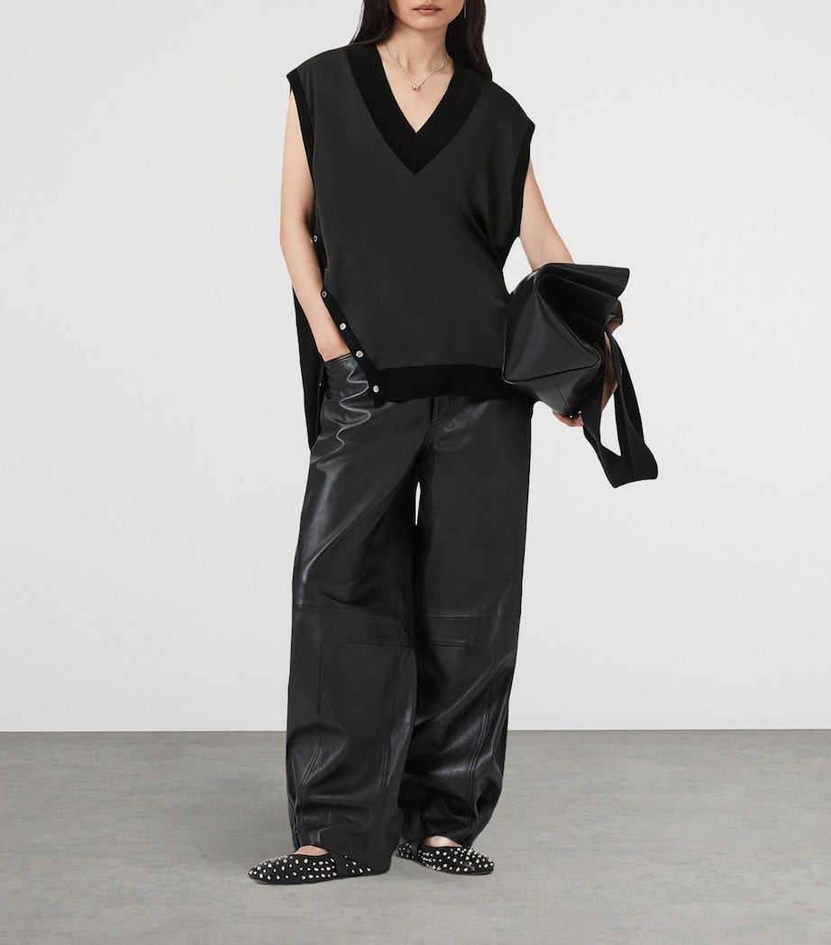 Jersey Studded Bern Tank Top BLACK