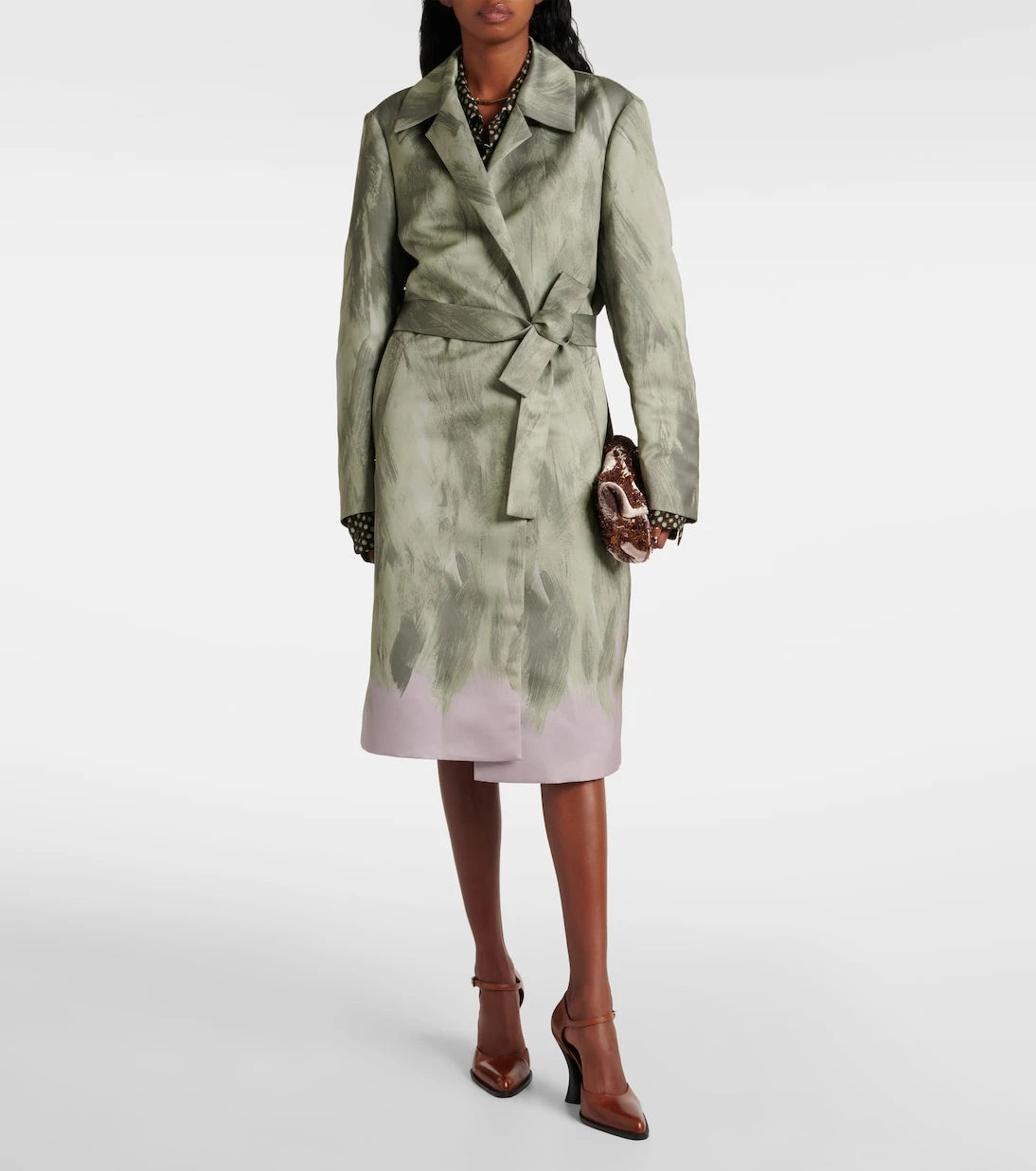Dries Van Noten - Satin wrap coat
