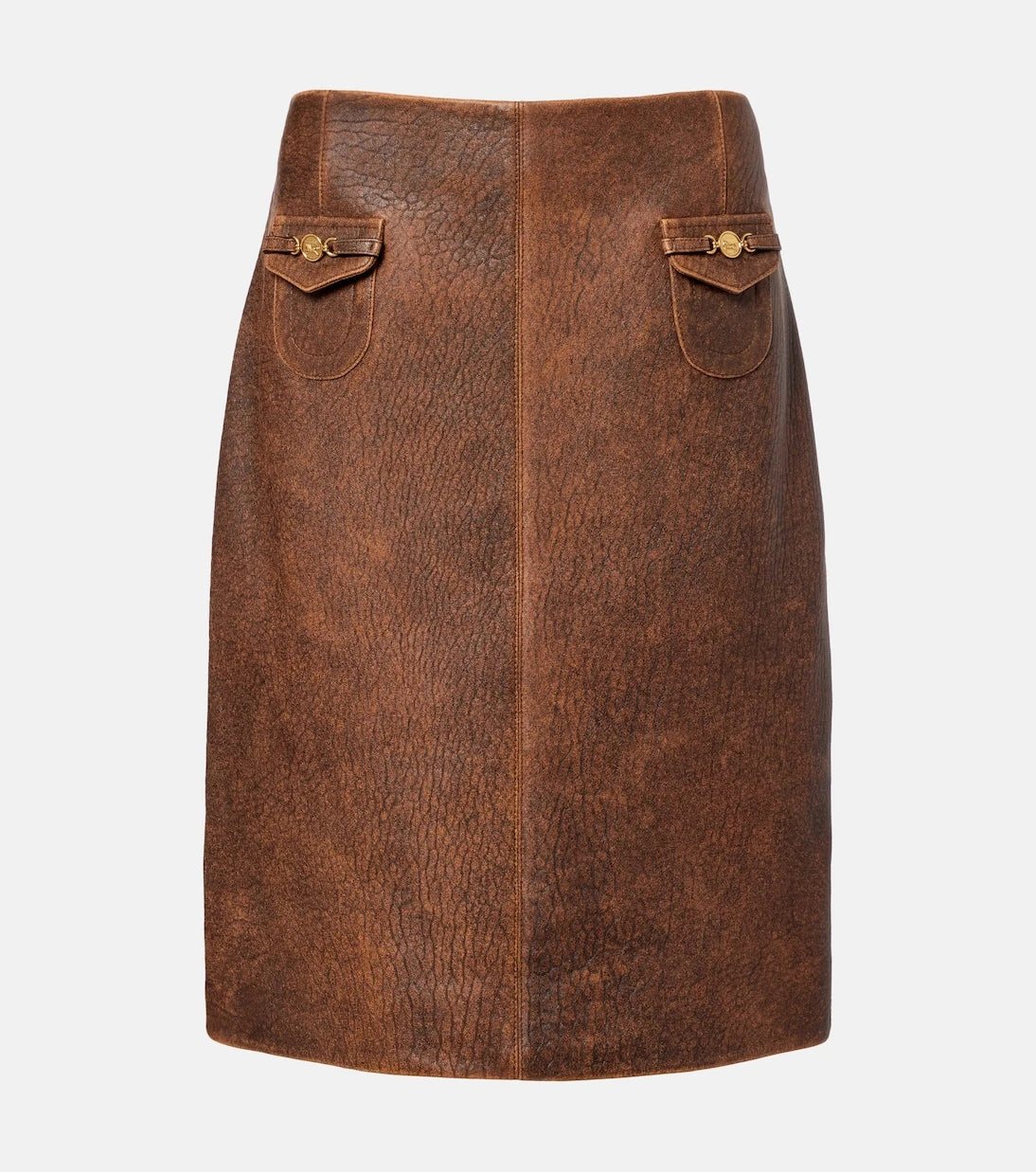 Chloé - Leather midi skirt