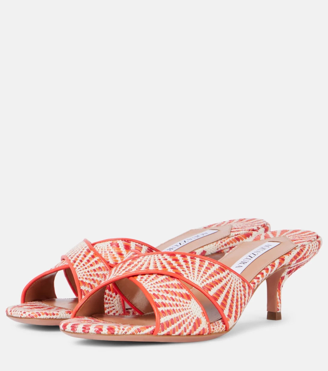 Aquazzura - Divine 50 leather-trimmed mules