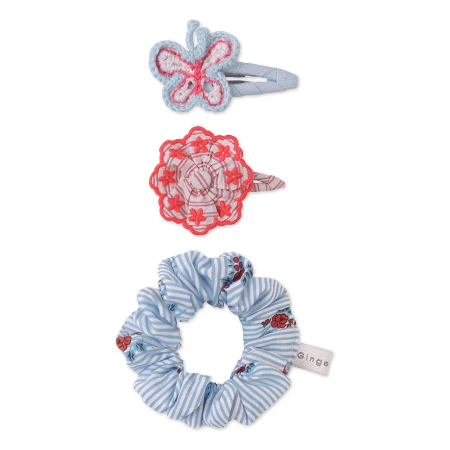 Gingersnaps - Brienne hair clips and scrunchie set | Blue