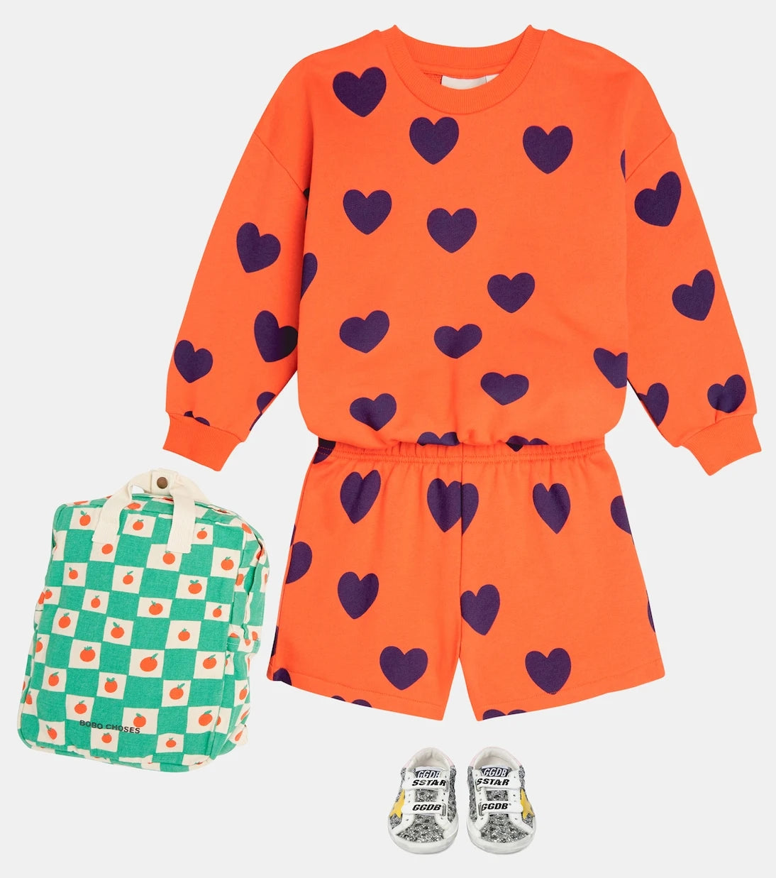 Mini Rodini - Hearts cotton jersey shorts