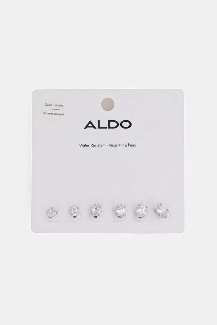 Aldo kadın metal küpeler, zirkonlu OVALSTUD 3'lü
