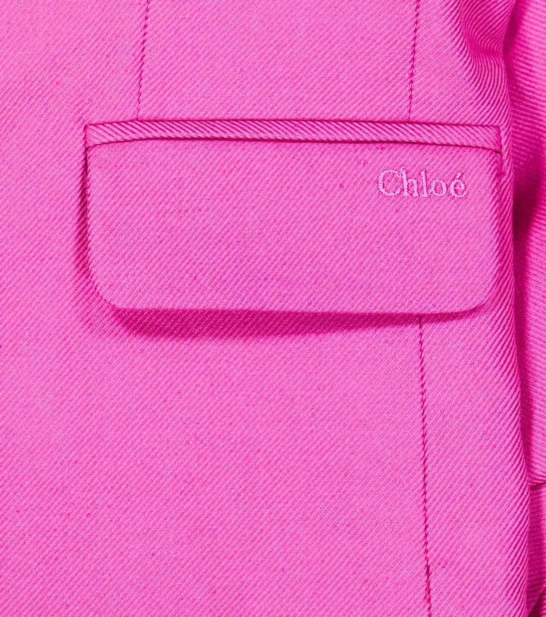 Chloé Kids - جاكيت بدلة من الكتان والقطن