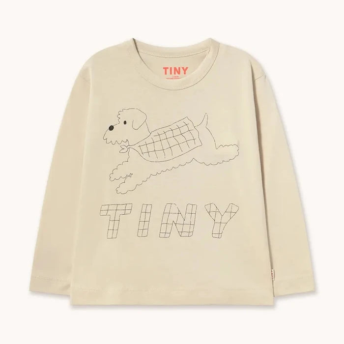 Çocuklar için pamuklu uzun kollu bluz JUMP DOG GRAPHIC SLEEVE TEE