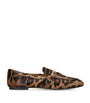Tod's Brown Ponyhair Leopard Baretta Moccasins