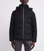 Yves Salomon Navy Wool-Silk Green Storm System Mink-Trim Puffer Jacket