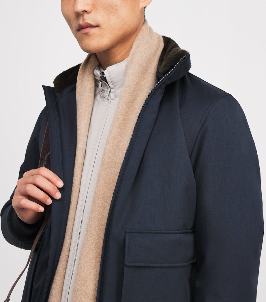 Navy Wool Bomber Jacket
