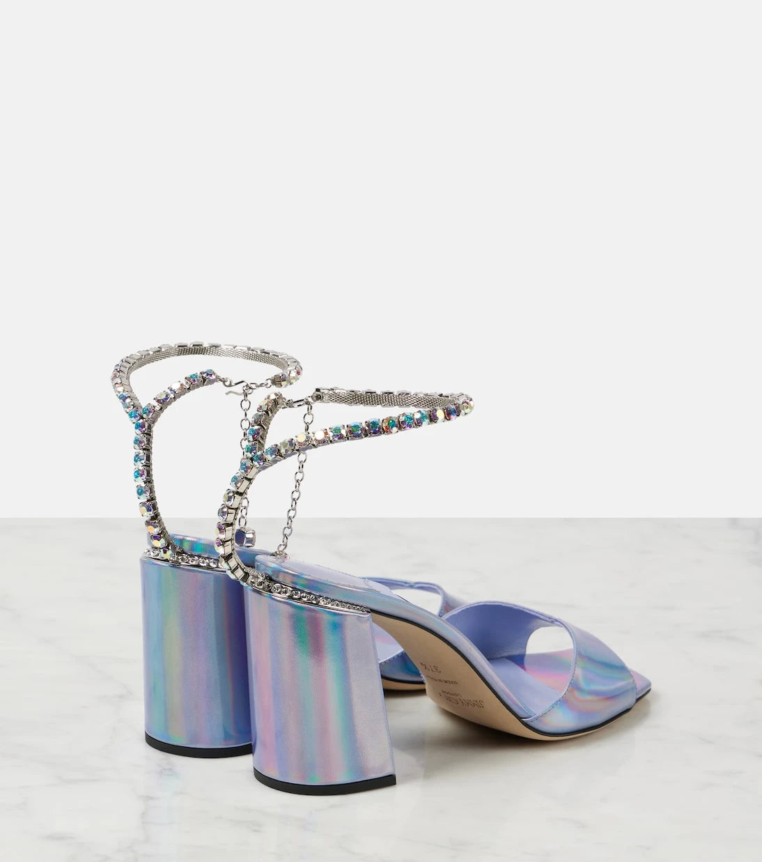Jimmy Choo - Saeda 85 embellished metallic leather sandals